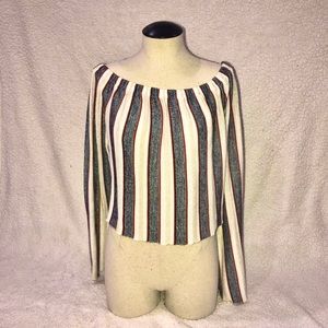 Zara Trafaluc Boho Festival Striped Off Shoulder
